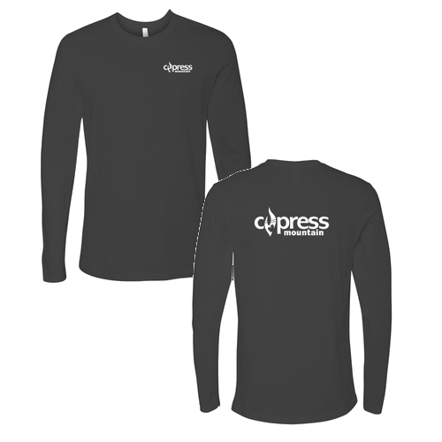 Cypress Mountain Logo 2 White Ink -- Long Sleeve Heavy Metal
