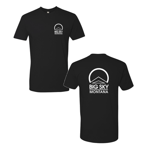 Big Sky Montana Logo 2 White Ink -- Short Sleeve Black