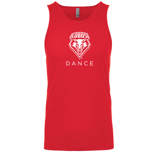 Next Level Apparel Mens Premium Jersey Tank -- Red LOBOS Mascot