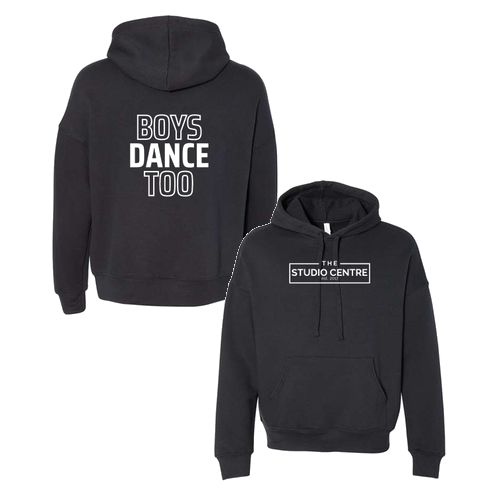 Boys Dance Too Mens/Unisex Bella Canvas Fleece Drop Shoulder Hoodie -- Black