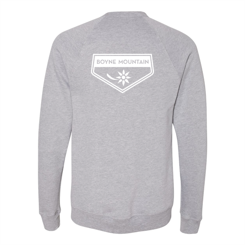Boyne Mountain Logo 2 White Ink -- Crewneck Sweatshirt Athletic Heather
