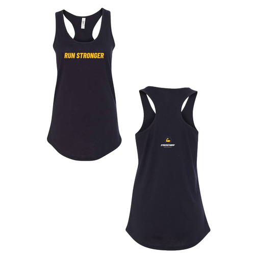 Run Stronger -Ladies Ideal Racerback Tank -- Black