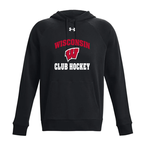 UW Club Hockey Under Armour Hooded Sweatshirt -- Black / White