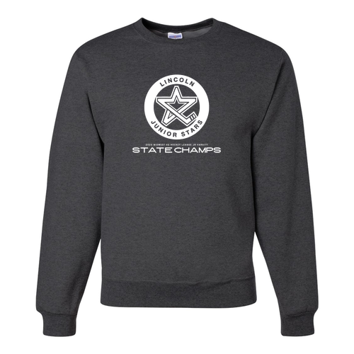 Jerzees 8 Oz. 50/50 Nublend Fleece Crew -- Black Heather