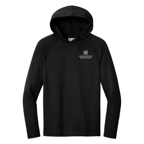 A4 Cooling Performance Long Sleeve Hooded Tee -- Black