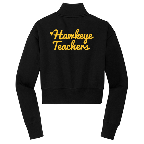 Hawkeye Teachers District  Women's V.I.T. Fleece 1/2-Zip -- Black