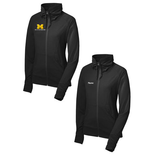 Ladies Sport Tek Sport Wick Stretch Full Zip Jacket -- Black