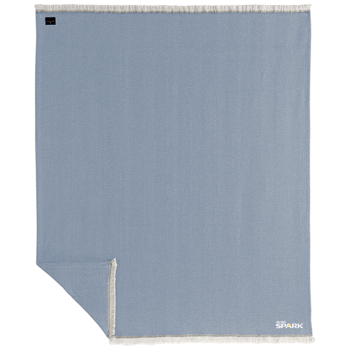 Brooks Brothers Coastal Throw -- Compass Blue / Parchment