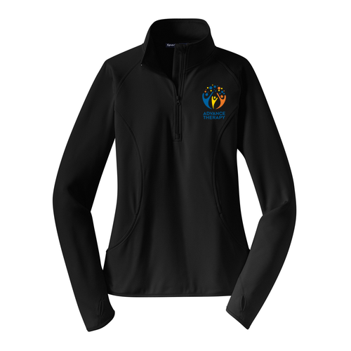 Sport Tek Ladies Sport Wick Stretch Half Zip Pullover -- Black