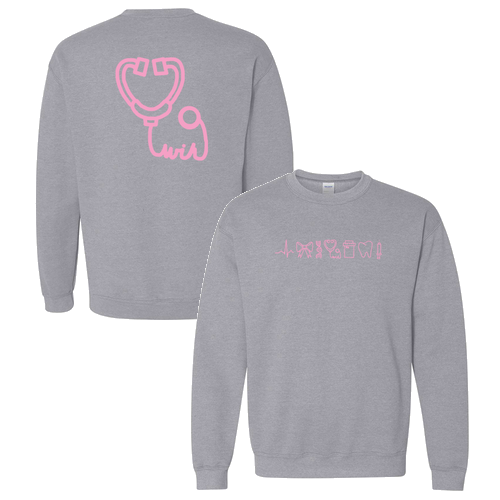 Stethoscope Gildan Heavy Blend Crew Neck Sweatshirt -- Sport Grey