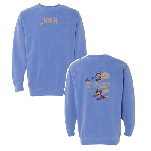 Comfort Colors Unisex Garment-Dyed Crewneck Sweatshirt -- Flo Blue