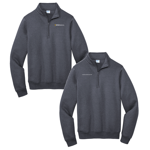 Port and Company Core Fleece Quarter-Zip Pullover Sweatshirt -- Heather Navy
