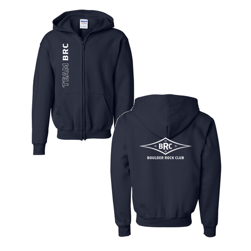 Gildan Full Zip Youth Hooded Sweatshirt -- Navy
