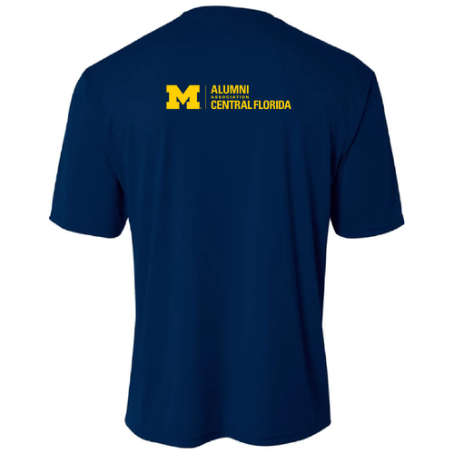 Mens/Unisex A4 Cooling Performance Wicking Tee -- Navy, Palm Tree Logo