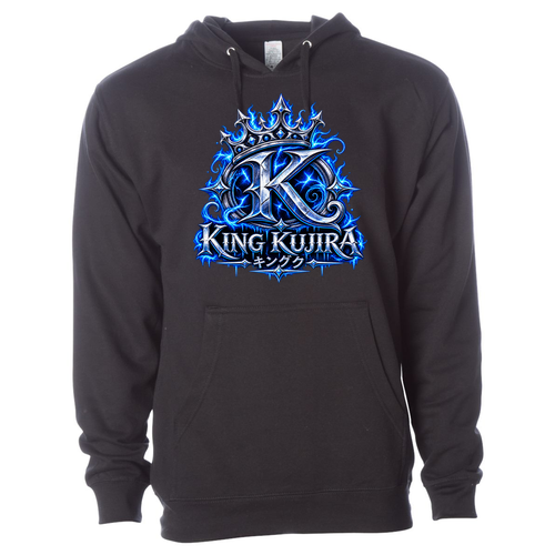 King Kujira (Blue) Hooded Sweatshirt -- Black