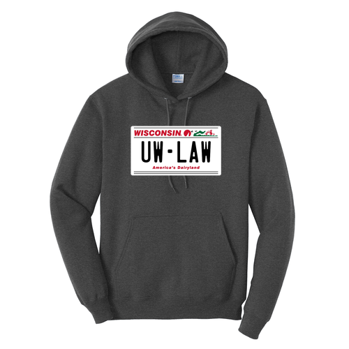 Port and Company Core Fleece Pullover Hooded Sweatshirt -- Dark Heather Grey