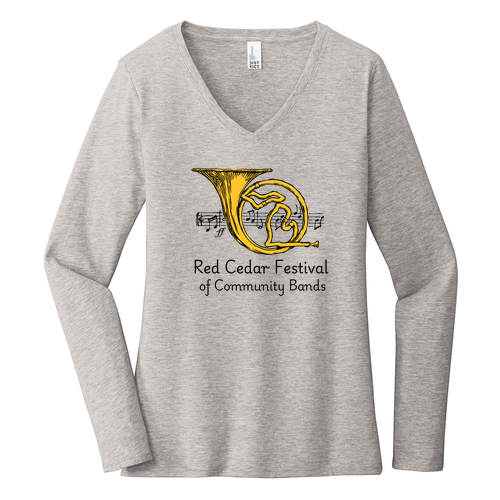 District Women's Very Important Tee Long Sleeve V-Neck -- Light Heather Grey