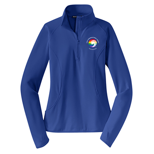Sport Tek Ladies Sport Wick Stretch Half Zip Pullover -- True Royal
