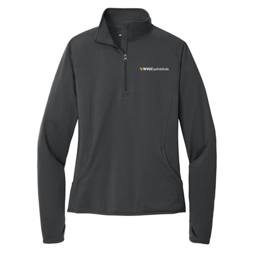 Sport Tek Ladies Sport Wick Stretch Half Zip Pullover -- Charcoal Grey