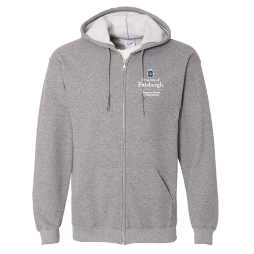 Pitt Shield Full Zip Hooded Sweatshirt -- Graphite Heather