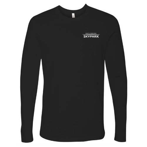 Gatlinburg Skypark Logo 2 White Ink -- Long Sleeve Black