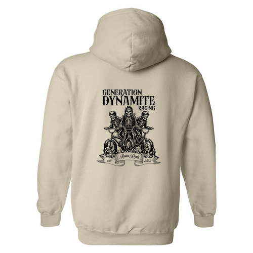 Gildan Heavy Blend Skeleton Riders Ready Hooded Sweatshirt -- Sand