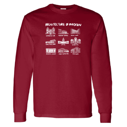 Gildan Heavy Cotton Longsleeve Basic T-Shirt -- Cardinal