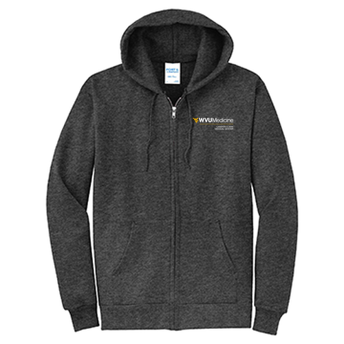 Port and Company Classic Full Zip Hooded Sweatshirt -- Dark Heather Grey