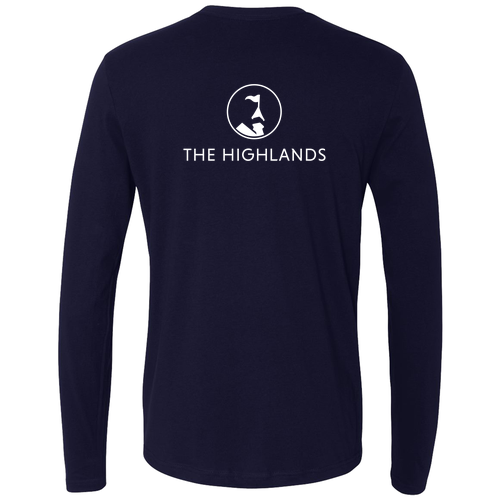 The Highlands Logo 2 White Ink -- Long Sleeve Midnight Navy