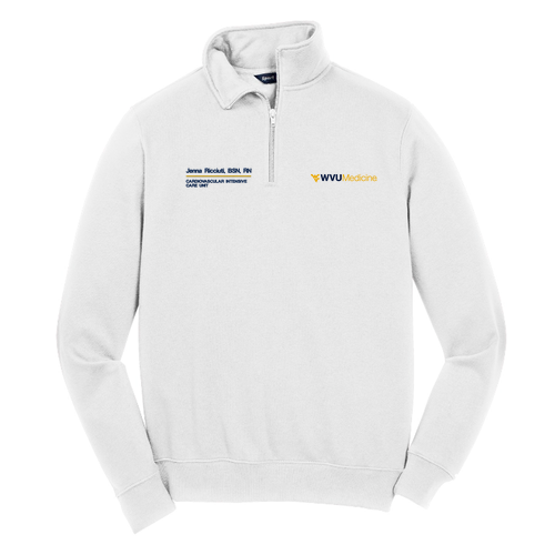Embroidered Sport Tek Quarter Zip Sweatshirt -- White