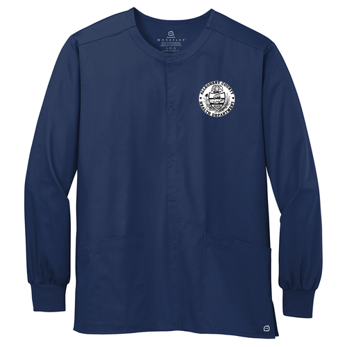 Wonderwink Unisex Workflex Snap-Front Scrub Jacket -- Navy