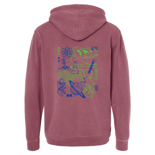 Independent Trading Co. Midweight Pigment-Dyed Hooded Sweatshirt -- Pigment Maroon