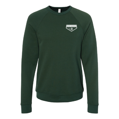 Boyne Mountain Logo 2 White Ink -- Crewneck Sweatshirt Forest
