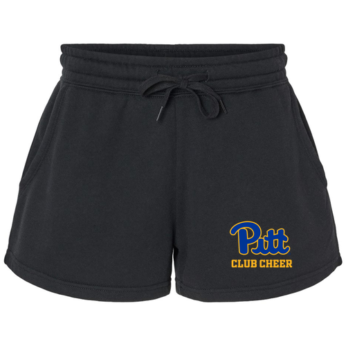 Pitt Club Cheer Independent Trading Co. Women's lightweight California Wave Wash Sweatshorts -- Black