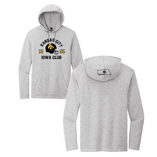 District Featherweight French Terry Hoodie T-Shirt -- Light Heather Grey
