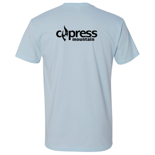Cypress Mountain Logo 2 Black Ink -- Short Sleeve Light Blue