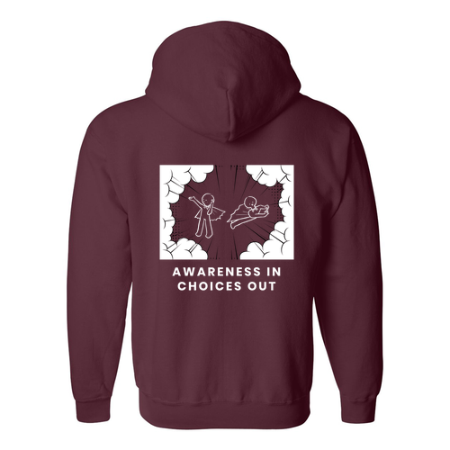 Mens/Unisex Gildan Full Zip Hooded Sweatshirt -- Maroon