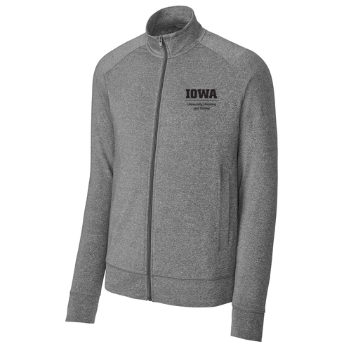Sport-Tek Sport-Wick Stretch Full-Zip Cadet Jacket -- Charcoal Grey Heather