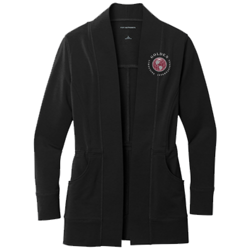 Port Authority Ladies Microterry Cardigan -- Deep Black