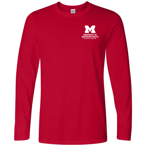 Mens/Unisex Gildan Softstyle Long Sleeve T Shirt -- Cherry Red