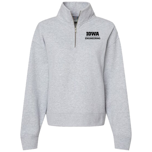 Enza Ladies Boxy Half Zip Fleece -- Athletic Heather