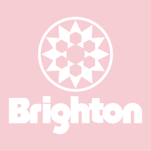 Brighton Logo 2 White Ink -- Short Sleeve Light Pink