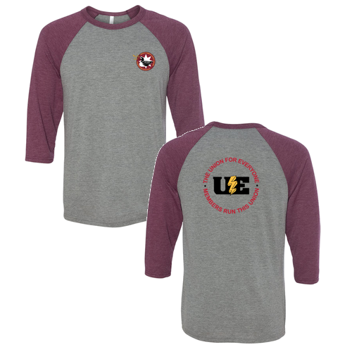Bella Canvas Unisex 3/4 Sleeve Baseball T-Shirt -- Grey / Maroon Triblend