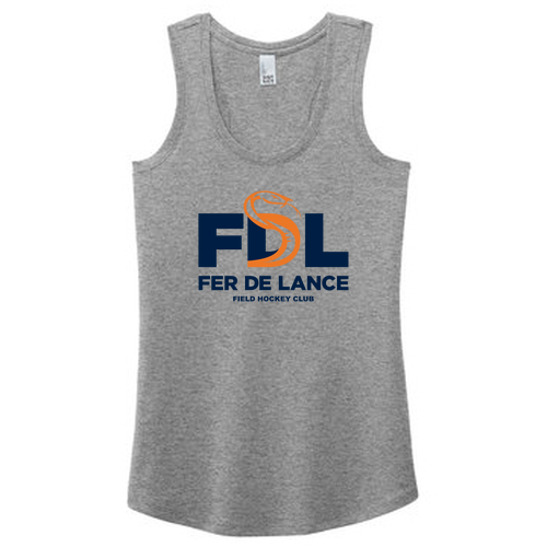 Ladies District Made Soft Perfect Tri Racerback Tank -- Grey Frost, U14