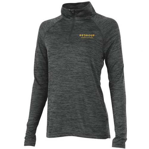 Ladies Charles River Space Dye Performance Pullover -- Black
