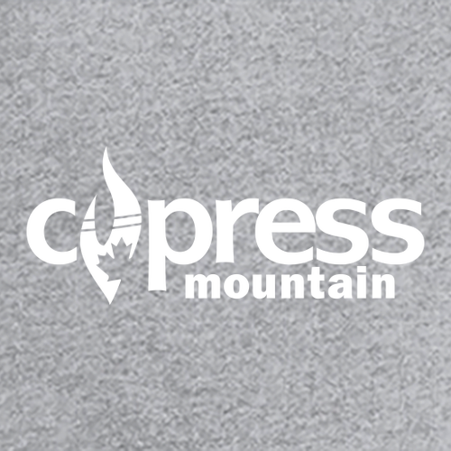 Cypress Mountain Logo 1 White Ink -- Short Sleeve Heather Grey