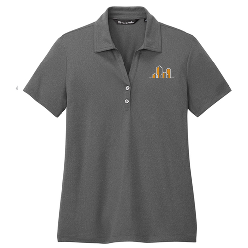 Travismathew Ladies Coto Performance Polo -- Quiet Shade Grey / Black