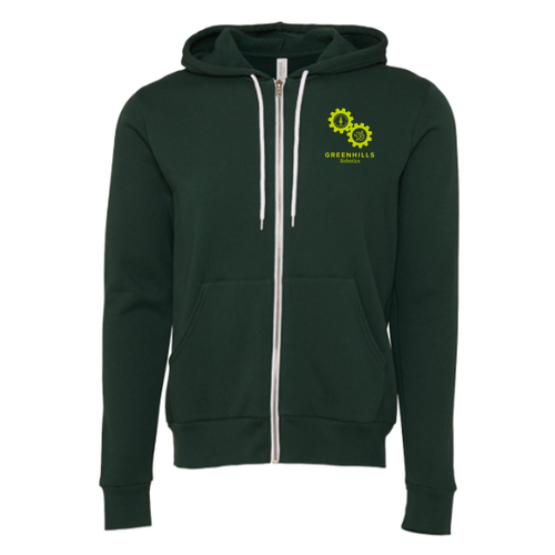 Mens/Unisex Bella Canvas Soft Full-Zip Hooded Sweatshirt -- Forest