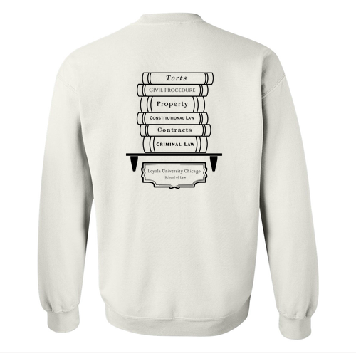 Law Books Crewneck Sweatshirt -- White