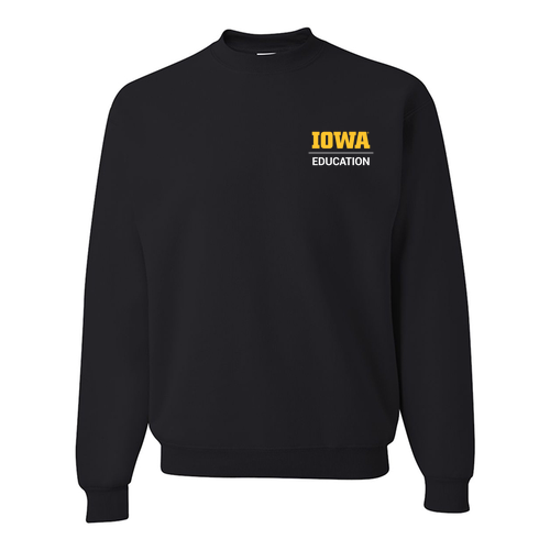 Hawkeye Teacher Jerzees 8 Oz., 50/50 Nublend Fleece Crew -- Black